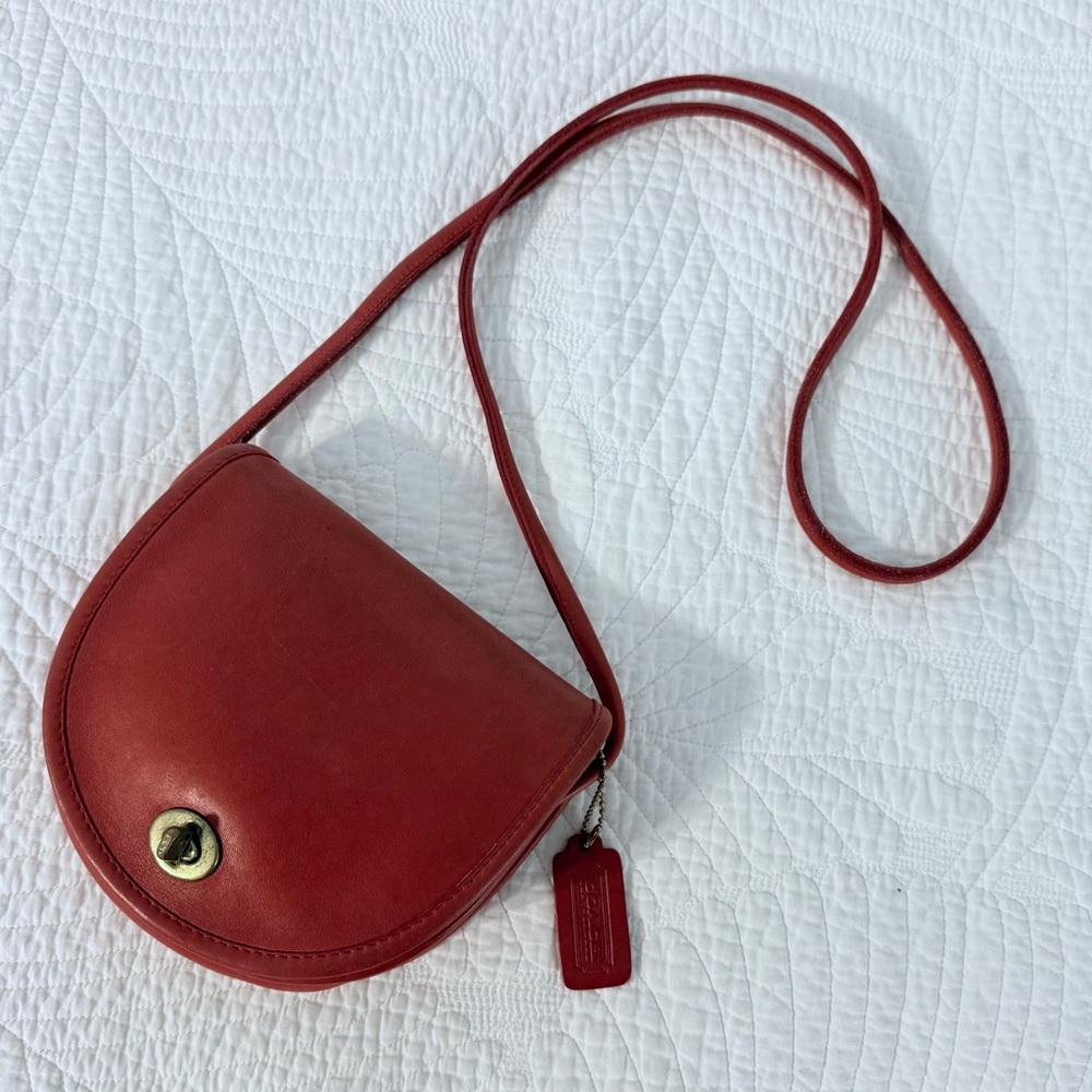 Coach Vintage Red Leather Crossbody Bag